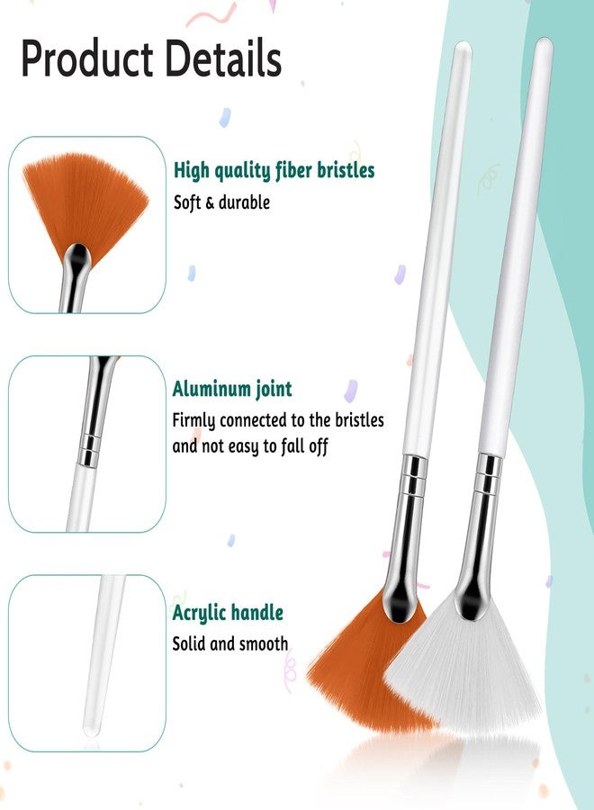 Aeaocvo 2 Pcs Fan Makeup Brush, Fan Brushes Esthetician Facial Mask Brush, Highlighter Brush Makeup Face Mask Applicator, Face Mask Brush for Women Girls - Image 3